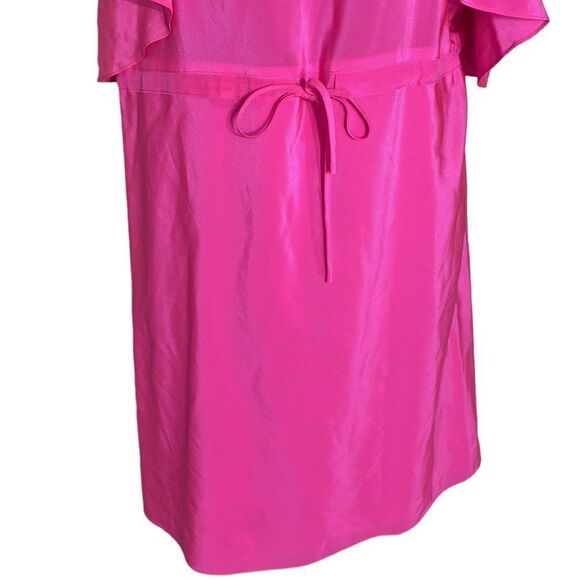 Amanda uprichard 100% silk Barbie pink drawstring tank dress small - Picture 3 of 7
